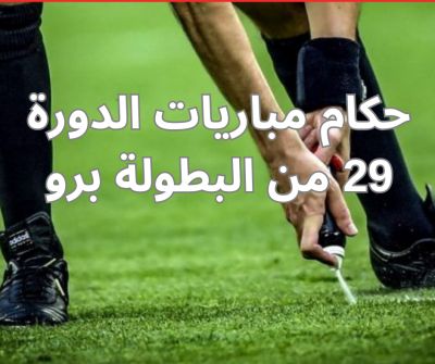 تعيينات حكام مباريات الدورة 29 من البطولة برو